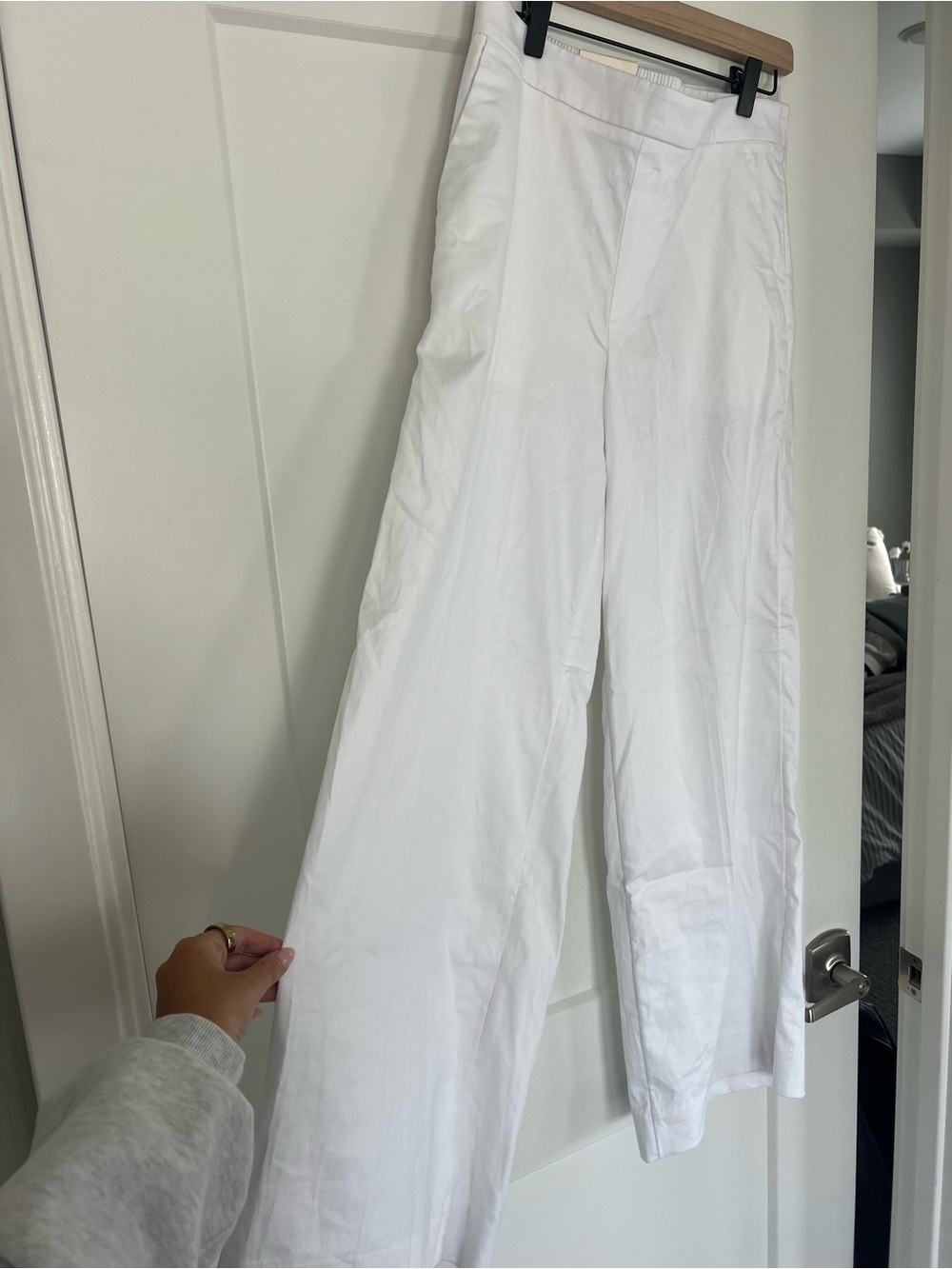 Banana Republic White Linen Wide-Leg Pants for Women